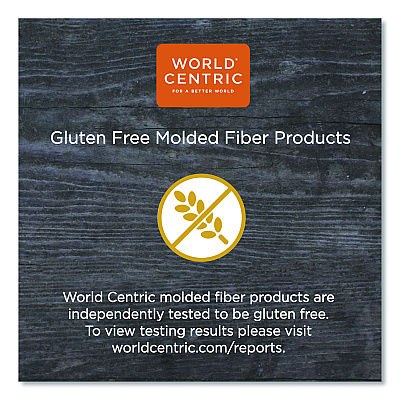 World Centric Fiber Trays, PLA Lined, PFAS Free, 1-Compartment, 8.3 x 4.9 x 0.7, Natural, Paper, 500/Carton (WORTRSC17SLLF)