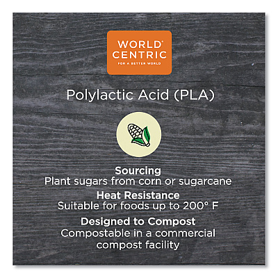World Centric PLA Clear Cold Cup Lids, Flat Lid, Fits 9 oz to 24 oz Cups, 1,000/Carton (WORCPLCS12)