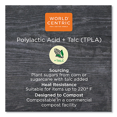 World Centric TPLA Compostable Cutlery, Knife/Fork/Spoon/Napkin, 6", White, 250/Carton (WORASPSTN)