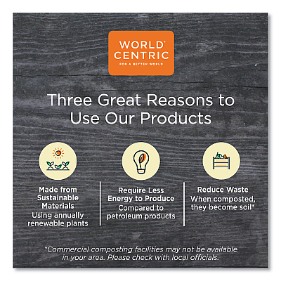 World Centric PLA Lids for Fiber Containers, 8.8 x 6.9 x 0.8, Clear, Plastic, 400/Carton (WORCTLCS3)