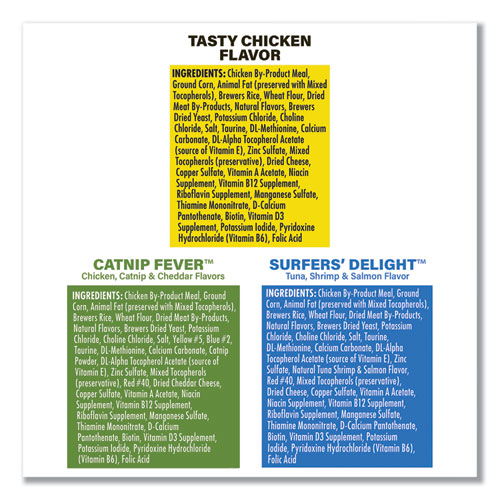 Temptations Cat Treats, Catnip Fever/Sailors' Delight/Tasty Chicken, 16 oz Container, 3/Pack, Ships in 1-3 Business Days (22001158)
