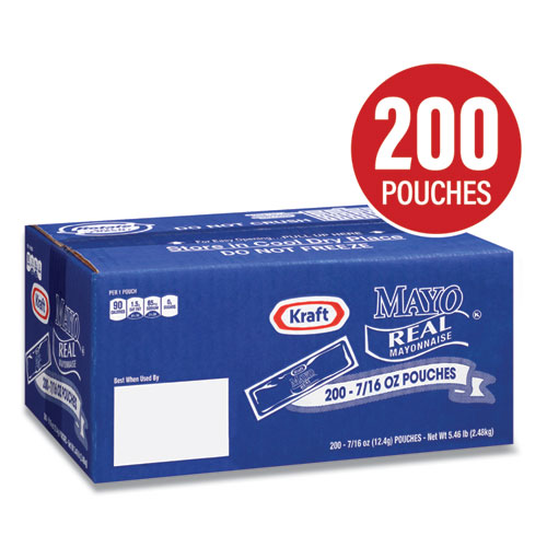 Kraft Mayo Real Mayonnaise, 0.44 oz Packet, 200/Box, Delivered in 1-4 Business Days (22001118)
