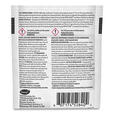 Diversey Beer Clean Glass Cleaner, Powder, 0.5 oz Packet, 100/Carton (DVO990224)