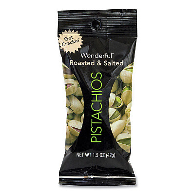 Wonderful Roasted and Salted Pistachios, 1.5 oz Bag, 24/Pack (GRR22000784)