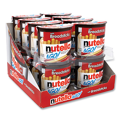 Nutella Hazelnut Spread and Breadsticks, 1.8 oz Single-Serve Tub, 16/Pack (GRR22001135)