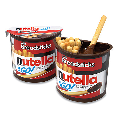 Nutella Hazelnut Spread and Breadsticks, 1.8 oz Single-Serve Tub, 16/Pack (GRR22001135)