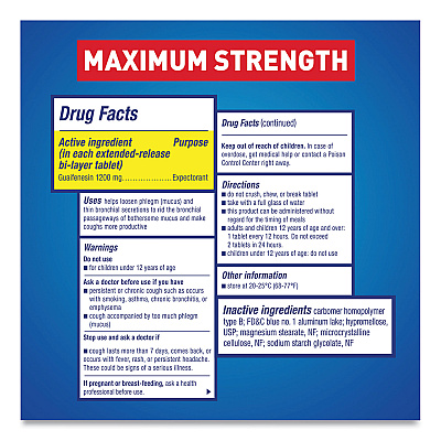 Mucinex Maximum Strength Expectorant, 14 Tablets/Box (RAC02314)