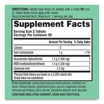 Schiff Glucosamine Plus MSM Tablet, 150 Count (SFS11019)