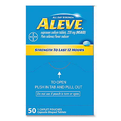 Aleve Pain Reliever Tablets, 50 Packs/Box (PFYBXAL50)