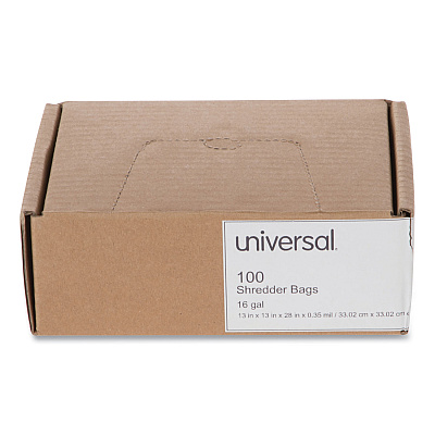 Universal High-Density Shredder Bags, 16 gal Capacity, 100/Box (UNV35947)
