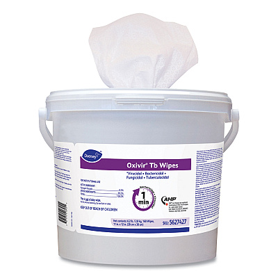 Diversey Oxivir TB Disinfectant Wipes, 11 x 12, White, 160/Bucket, 4 Buckets/Carton (DVO5627427)