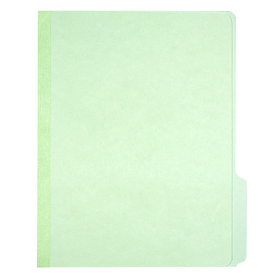 AbilityOne 7530002868570, SKILCRAFT Pressboard File Folder, 1/3-Cut Tabs: Assorted, Letter Size, 1" Expansion, Light Green, 100/Box