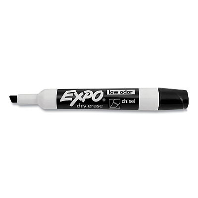 EXPO Low-Odor Dry-Erase Marker, Peggable Card, Broad Chisel Tip, Assorted Colors, 4/Pack (SAN80174PK)