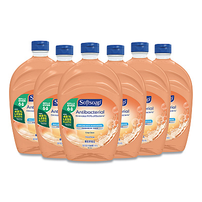 Softsoap Antibacterial Liquid Hand Soap Refill, Fresh Scent, 50 oz, Orange, 6/Carton (CPC46325)