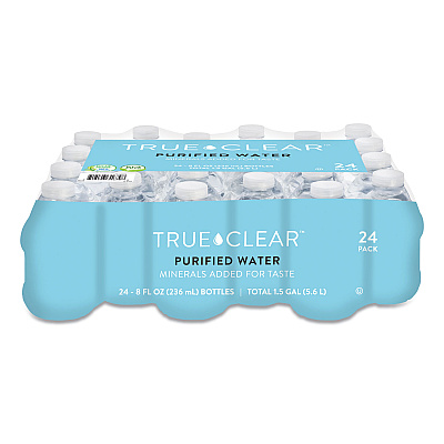 True Clear Purified Bottled Water, 8 oz Bottle, 24 Bottles/Carton, 168 Cartons/Pallet (TCL8OZ24PLT168)