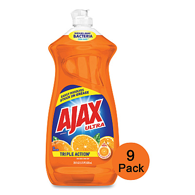 Ajax Dish Detergent, Liquid, Orange Scent, 28 oz Bottle, 9/Carton (CPC44678CT)