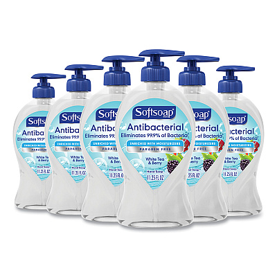 Softsoap Antibacterial Hand Soap, White Tea and Berry Fusion Scent, 11.25 oz, 6/Carton (CPC44573)