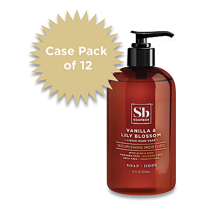 Soapbox Hand Soap, Vanilla and Lily Blossom Scent, 12 oz, 12/Carton (SBX00679CT)