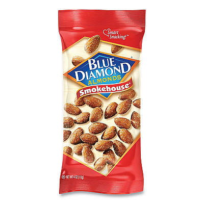 Blue Diamond Smokehouse Flavored Almonds, 4 oz Bag, 12 Bags/Box (DFDBLU09918)