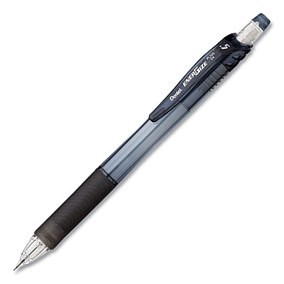 Pentel EnerGel RTX Gel Pen, Retractable, Medium 0.7 mm, Black Ink, Gray/Black Barrel, 5/Pack (PENBL77BP5A)