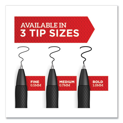 Sharpie Professional Design Roller Ball Pen, Stick, Fine 0.5 mm, Black Ink, Black Barrel, 8/Pack (SAN2116307)