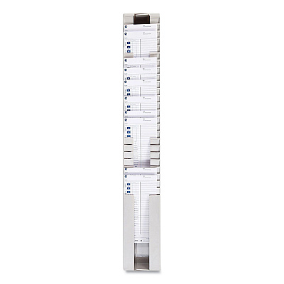 Pyramid Technologies Time Card Rack, 40 Pockets, Plastic, Light Gray (PTI5004)