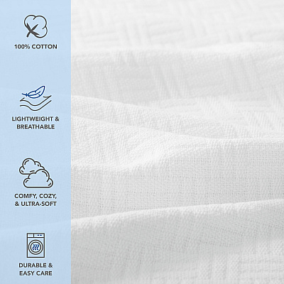 Host & Home Cotton Throw Blanket 50x70 White, 1 Blanket (P-THCOT-5070-WH)