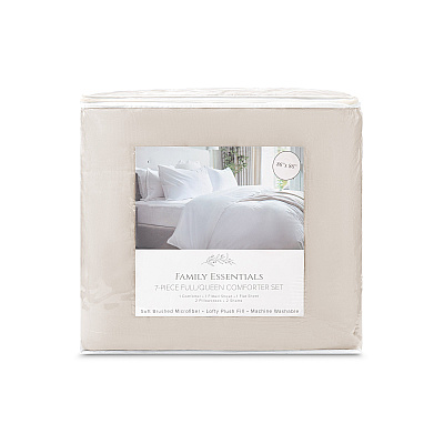 Family Essentials Bed In Bag 7pc - Queen - Beige, 7 Piece Set (P-BIAB-FQ-BG)