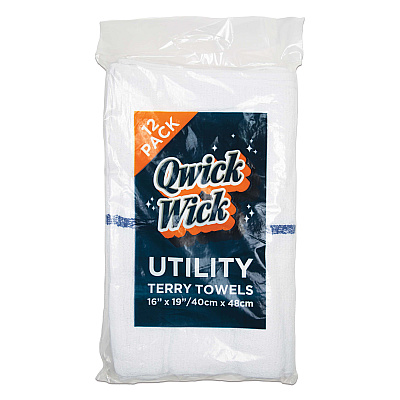 Qwick Wick Bar Mop Towel 30oz Blue Stripe, Pack Of 12 (P-N030-W65-5DZ)