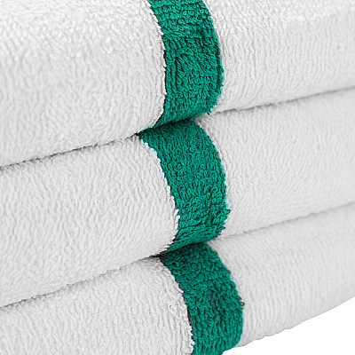 Power Gym Bath Towel 22x44 Green Stripe, Pack Of 6 (PNP-PWR-2244-6GRCS)