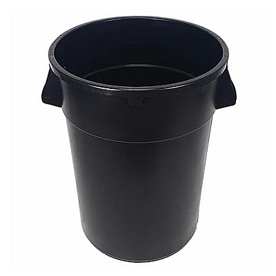 Gator Plus Container 32 Gallon, Black Heavy-duty Trash Can, Air-venting Passages, Wide Bottom Hand Grips, Ergonomic Handles, Smart Nesting Design, Case Of 6 (7732-5)