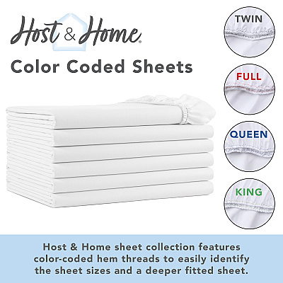 Lulworth T180 Fitted Bed Sheets White Twin (6pk), Pack Of 6 (P-T180-368012-6PK)