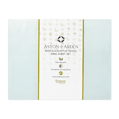 Aston & Arden Tencel Sheet Set California King - Blue, 4 Piece Set (P-SS-CKG-400-BL)