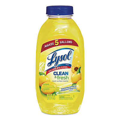 LYSOL Clean and Fresh Multi-Surface Disinfectant Cleaner, Sparkling Lemon and Sunflower Essence, 10.75 oz Bottle, 20/Carton (RAC93805CT)