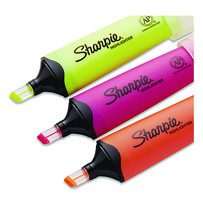 Sharpie Clearview Tank-Style Highlighter, Assorted Ink Colors, Chisel Tip, Assorted Barrel Colors, 3/Pack (SAN1912767)