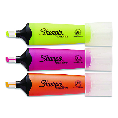 Sharpie Clearview Tank-Style Highlighter, Assorted Ink Colors, Chisel Tip, Assorted Barrel Colors, 3/Pack (SAN1912767)