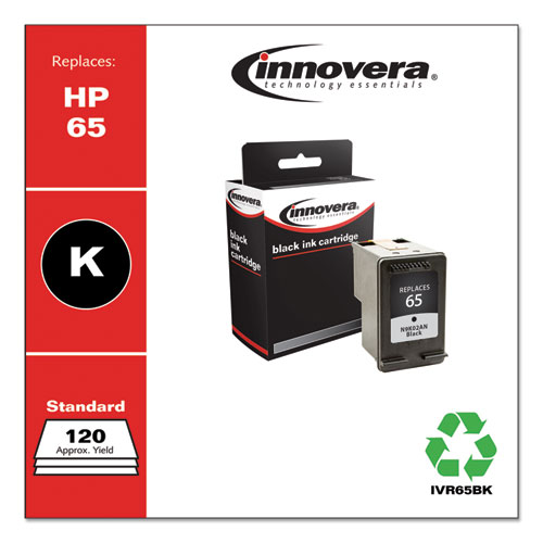 Innovera Remanufactured Black Ink, Replacement for 65 (N9K02AN), 120 Page-Yield (65BK)