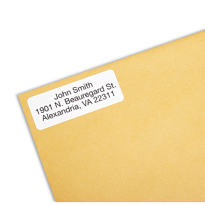 AbilityOne 7530015144904, SKILCRAFT Recycled Laser and Inkjet Labels, Inkjet/Laser Printers, 1 x 2.63, White, 30/Sheet, 100 Sheets/Box