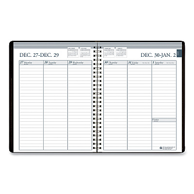 House of Doolittle Recycled Weekly Appointment Book Ruled without Appointment Times, 8.75 x 6.88, Black Cover, 12-Month (Jan to Dec): 2026 (25802)