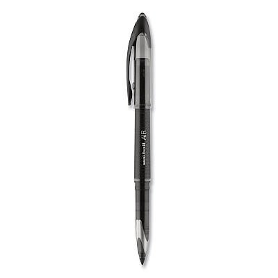 uniball AIR Porous Gel Pen, Stick, Medium 0.7 mm, Black Ink, Black Barrel, 3/Pack (UBC1926808)