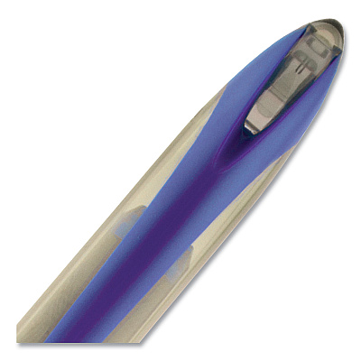 uniball AIR Porous Gel Pen, Stick, Medium 0.7 mm, Blue Ink, Black/Blue Barrel, 3/Pack (UBC1926810)
