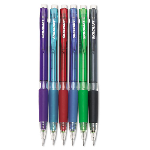 AbilityOne 7520015654871 SKILCRAFT Prism Mechanical Pencil, 0.7 mm, Black Lead, Assorted Barrel Colors, Dozen