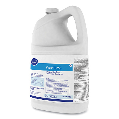 Diversey Virex II 256 One-Step Disinfectant Cleaner Deodorant Mint, 1 gal, 4 Bottles/CT (DVO04332)