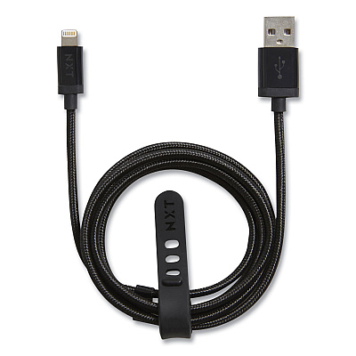 NXT Technologies Braided Apple Lightning Cable to USB-A Cable, 4 ft, Black (NXT24383998)