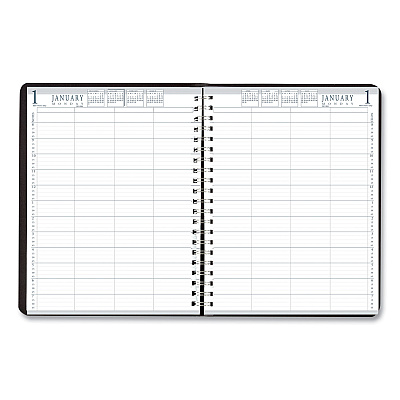 House of Doolittle Eight-Person Group Practice Daily Appointment Book, 11 x 8.5, Black Cover, 12-Month (Jan to Dec): 2026 (28102)