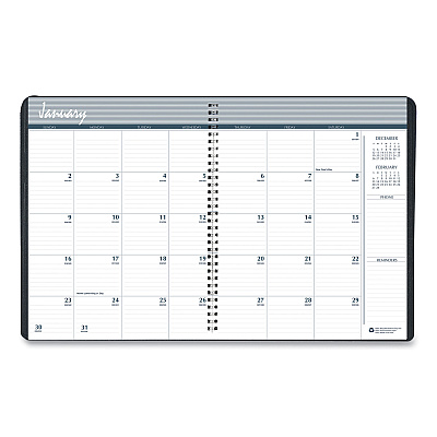 House of Doolittle Monthly Hard Cover Planner, 11 x 8.5, Black Cover, 14-Month: Dec 2025 to Jan 2027 (26292)