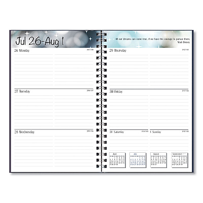 House of Doolittle Recycled Academic Weekly/Monthly Appointment Planner, 8 x 5, Black Cover, 13-Month: Aug 2025 to Aug 2026 (27502)