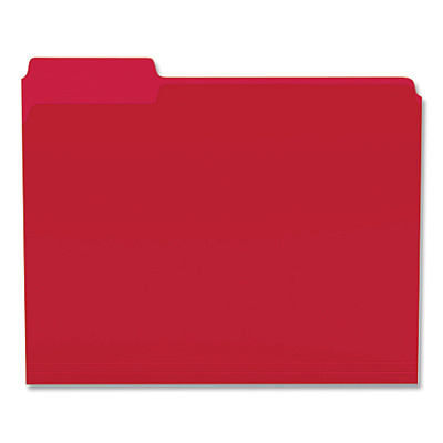 TRU RED Heavyweight Plastic File Folders, 1/3-Cut Tabs: Assorted, Letter Size, Assorted Colors, 24/Pack (TUD439328)