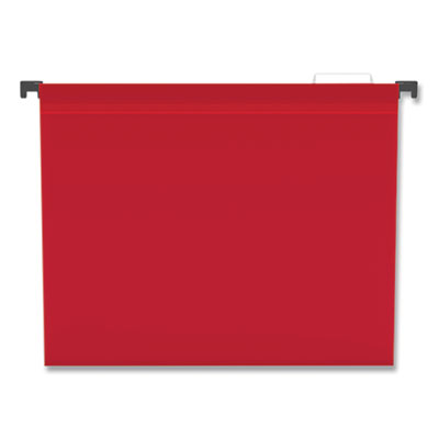 TRU RED Plastic Hanging File Folders, Letter Size, 1/5-Cut Tabs, Assorted Colors, 20/Box (TUD645587)