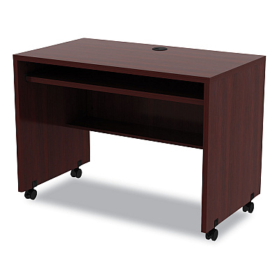 Alera Valencia Series Mobile Workstation Desk, 41.38" x 23.63" x 30", Mahogany (ALEVA204224MY)
